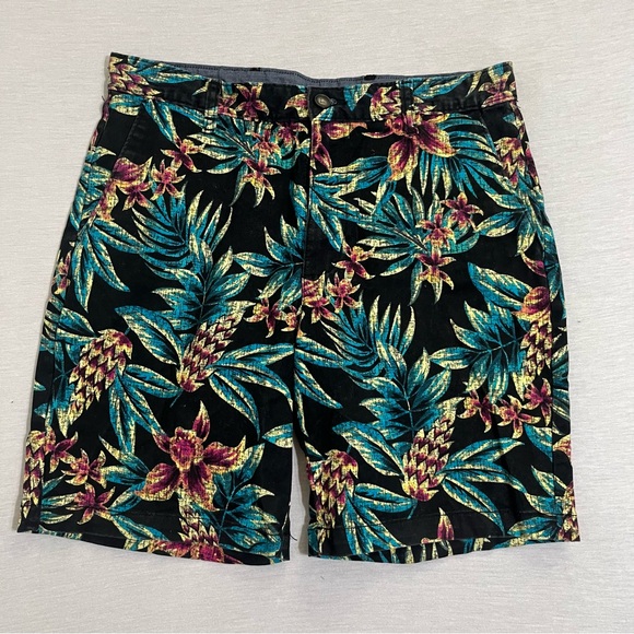 George Men's Black Tropical Floral Shorts - Picture 1 of 4